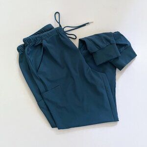 Turquoise scrub pants, comfortable tie waist scrubs
